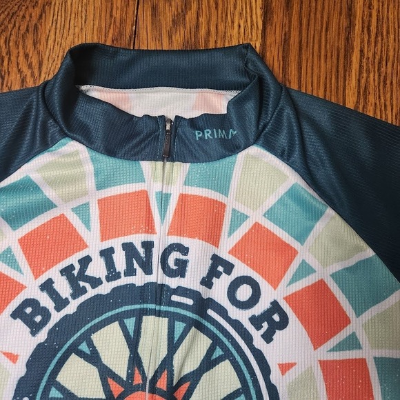 Primal Biking for Bright Futures Cycling Jersey Boys & Girls Club Large Teal G30 - Picture 3 of 6